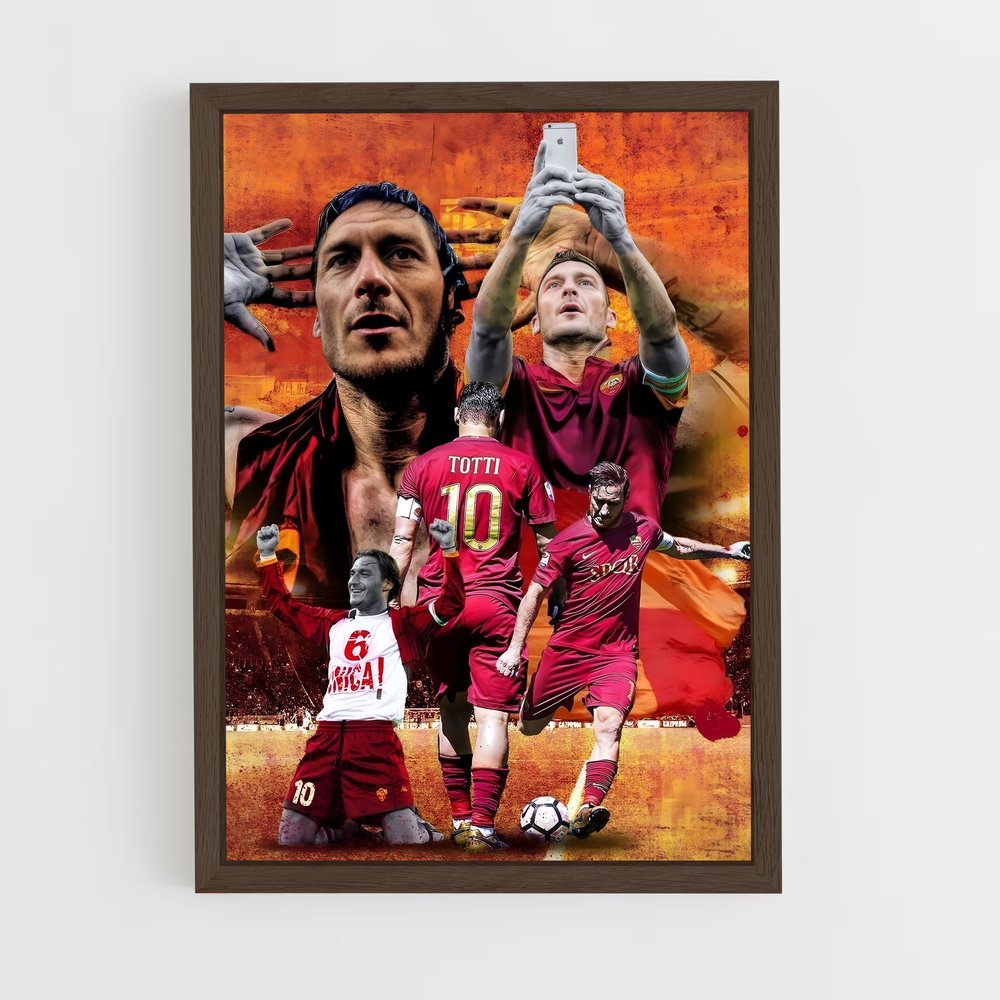 francesco-totti-13 cadre Bois foncé