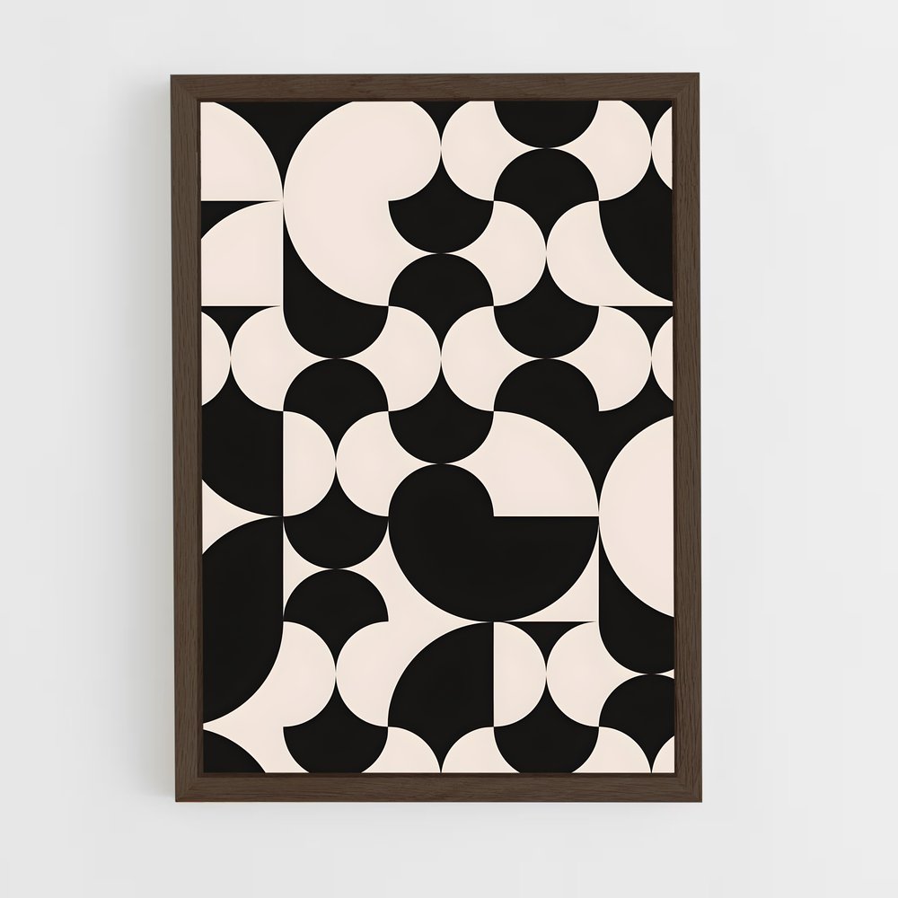 geometric-3 cadre Bois foncé