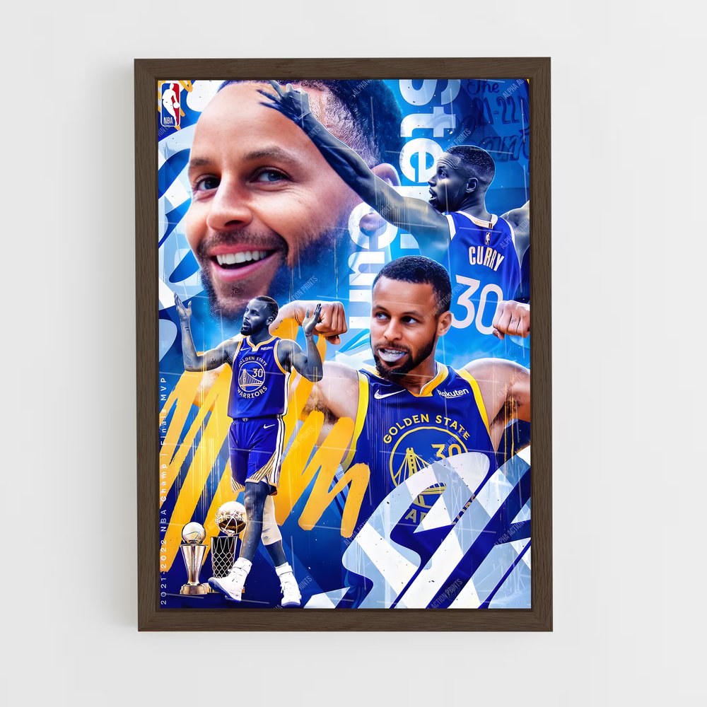 golden-state-warrior-1 cadre Bois foncé