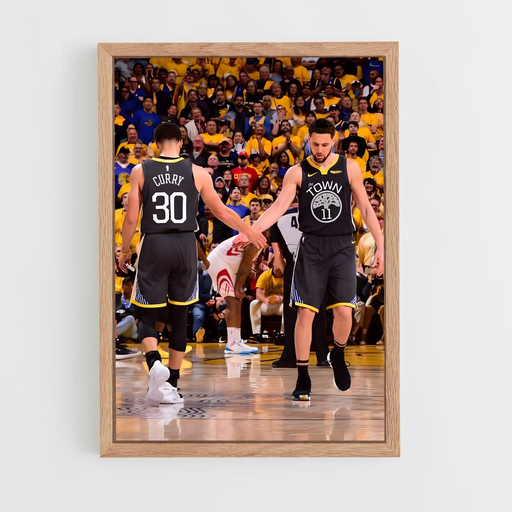 golden-state-warrior-3 cadre Bois clair