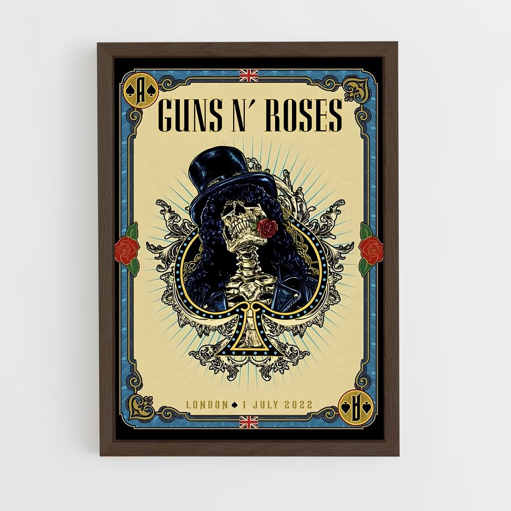 guns-n-roses-10 cadre Bois foncé