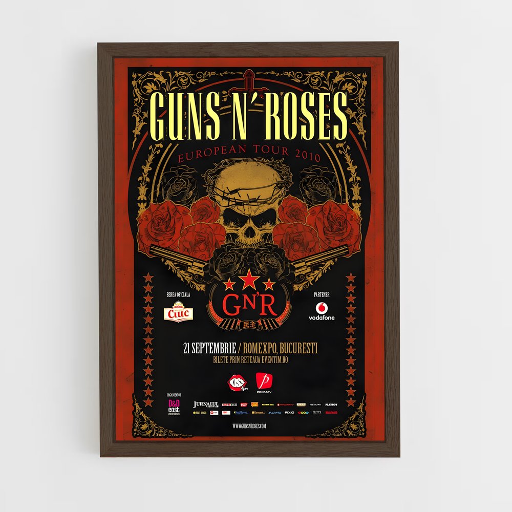 guns-n-roses-11 cadre Bois foncé