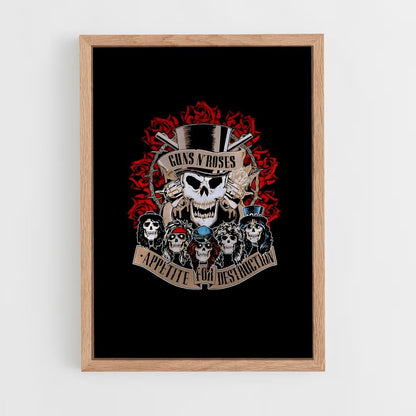 guns-n-roses-14 cadre Bois clair