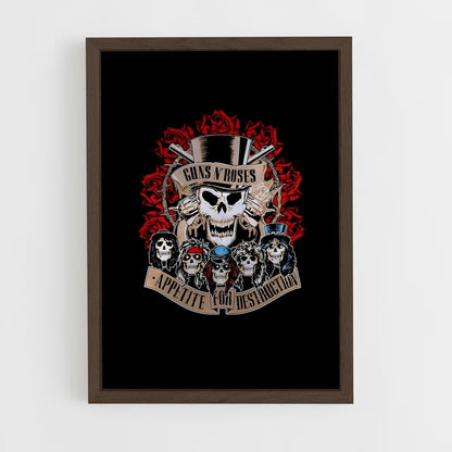 guns-n-roses-14 cadre Bois foncé
