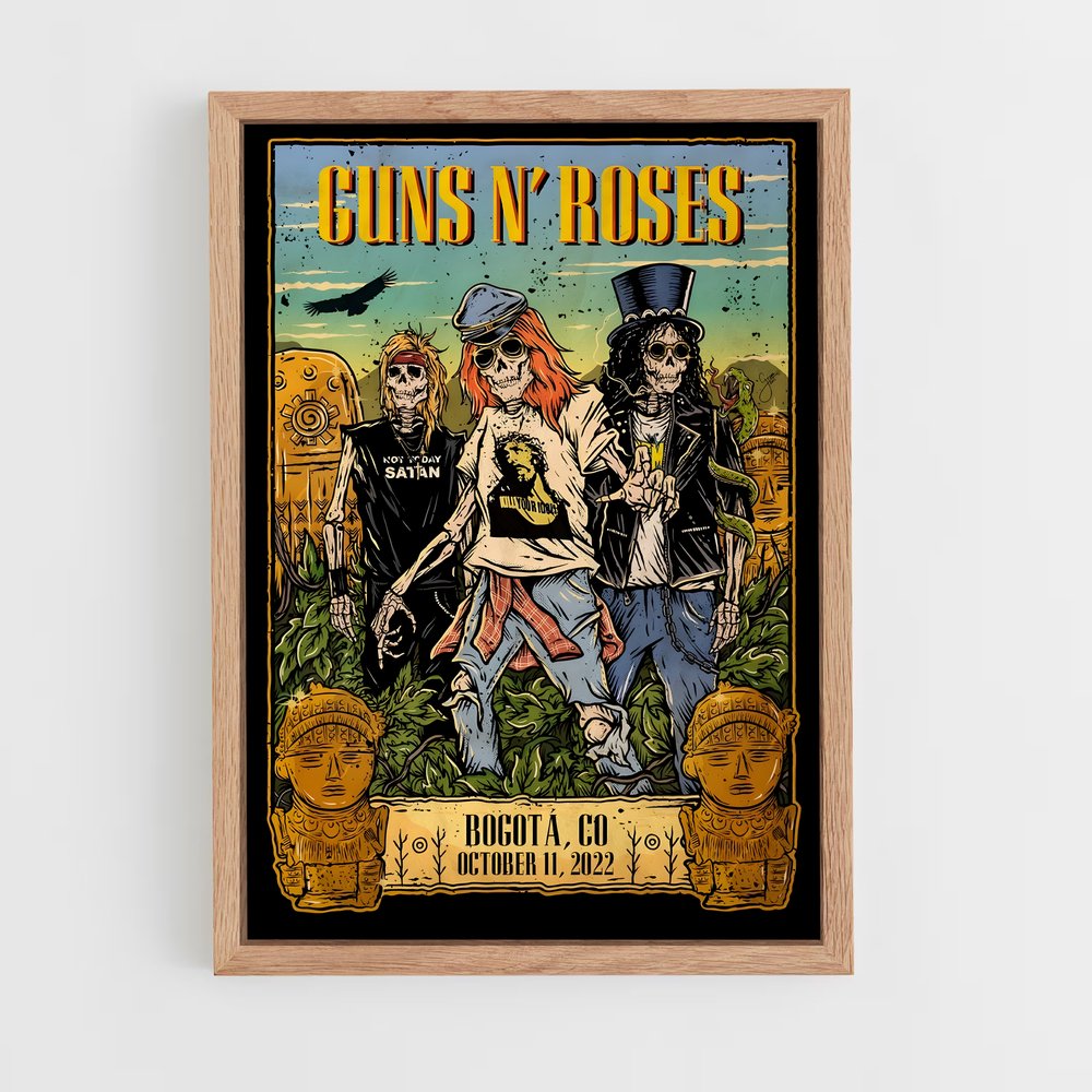 guns-n-roses-17 cadre Bois clair