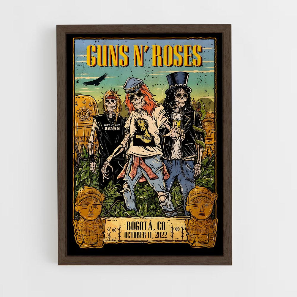 guns-n-roses-17 cadre Bois foncé