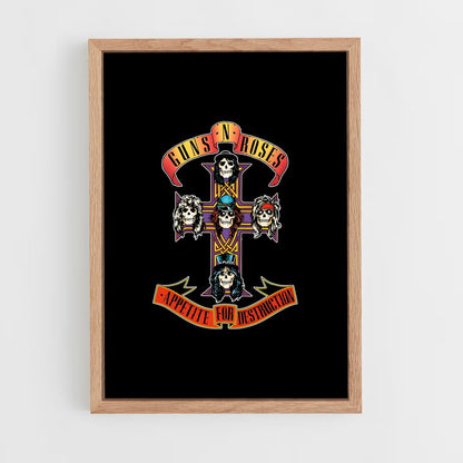 guns-n-roses-2 cadre Bois clair