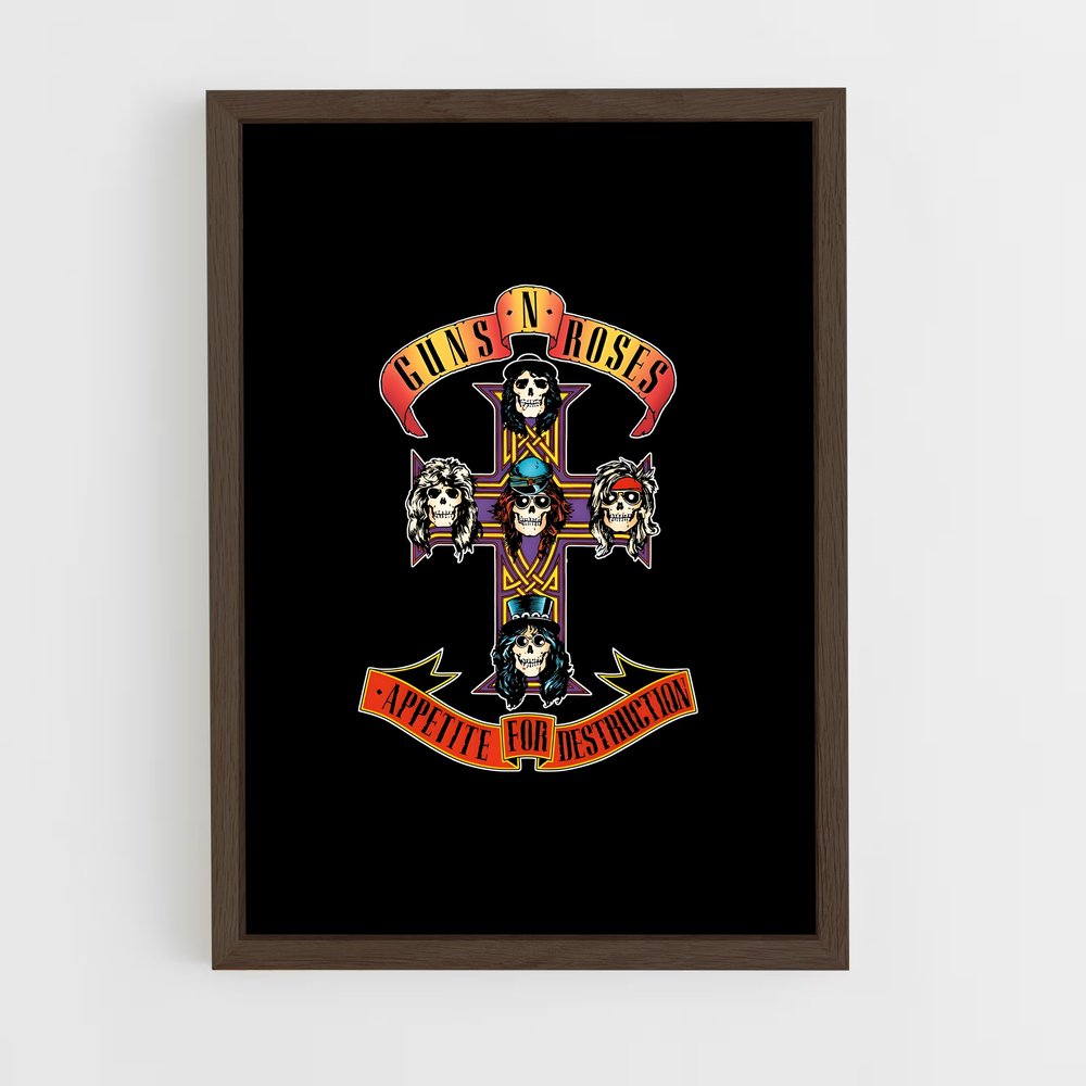 guns-n-roses-2 cadre Bois foncé