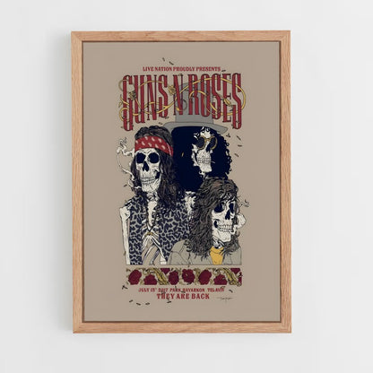 guns-n-roses-3 cadre Bois clair
