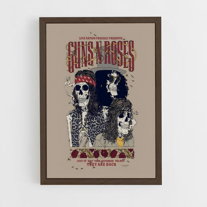 guns-n-roses-3 cadre Bois foncé