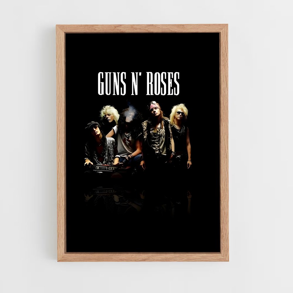 guns-n-roses-7 cadre Bois clair