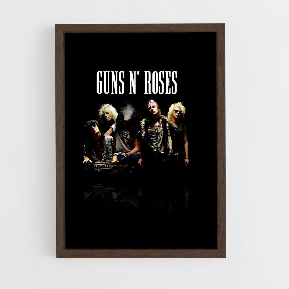 guns-n-roses-7 cadre Bois foncé