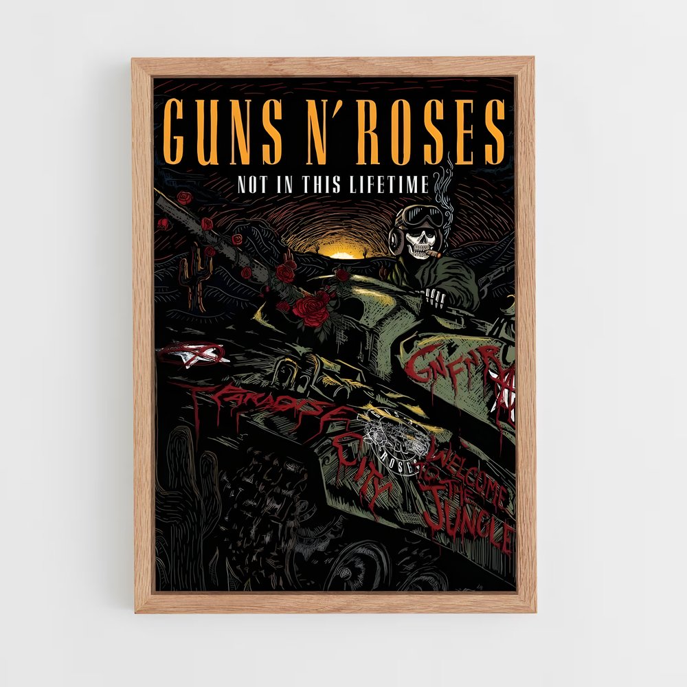 guns-n-roses-9 cadre Bois clair