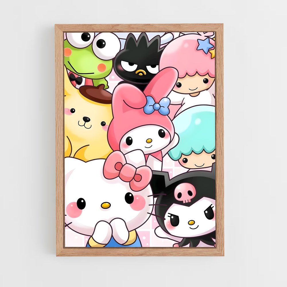 hello-kitty-17 cadre Bois clair