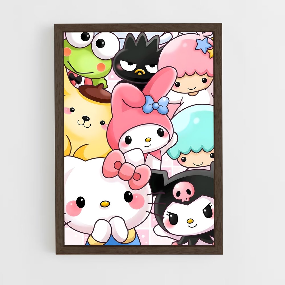 hello-kitty-17 cadre Bois foncé