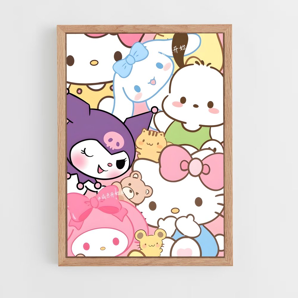 hello-kitty-19 cadre Bois clair