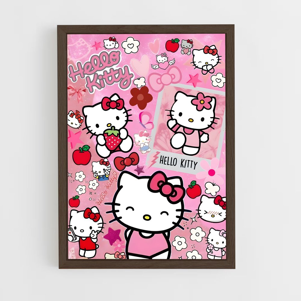 hello-kitty-20 cadre Bois foncé