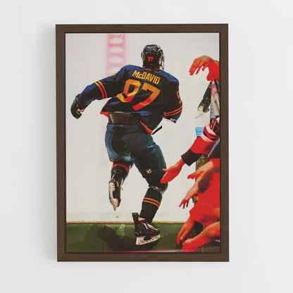 hockey-3 cadre Bois foncé