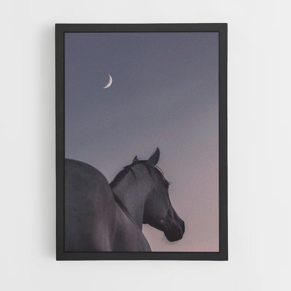 Poster Cheval Lune