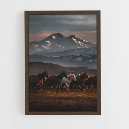 horse-9 cadre Bois foncé