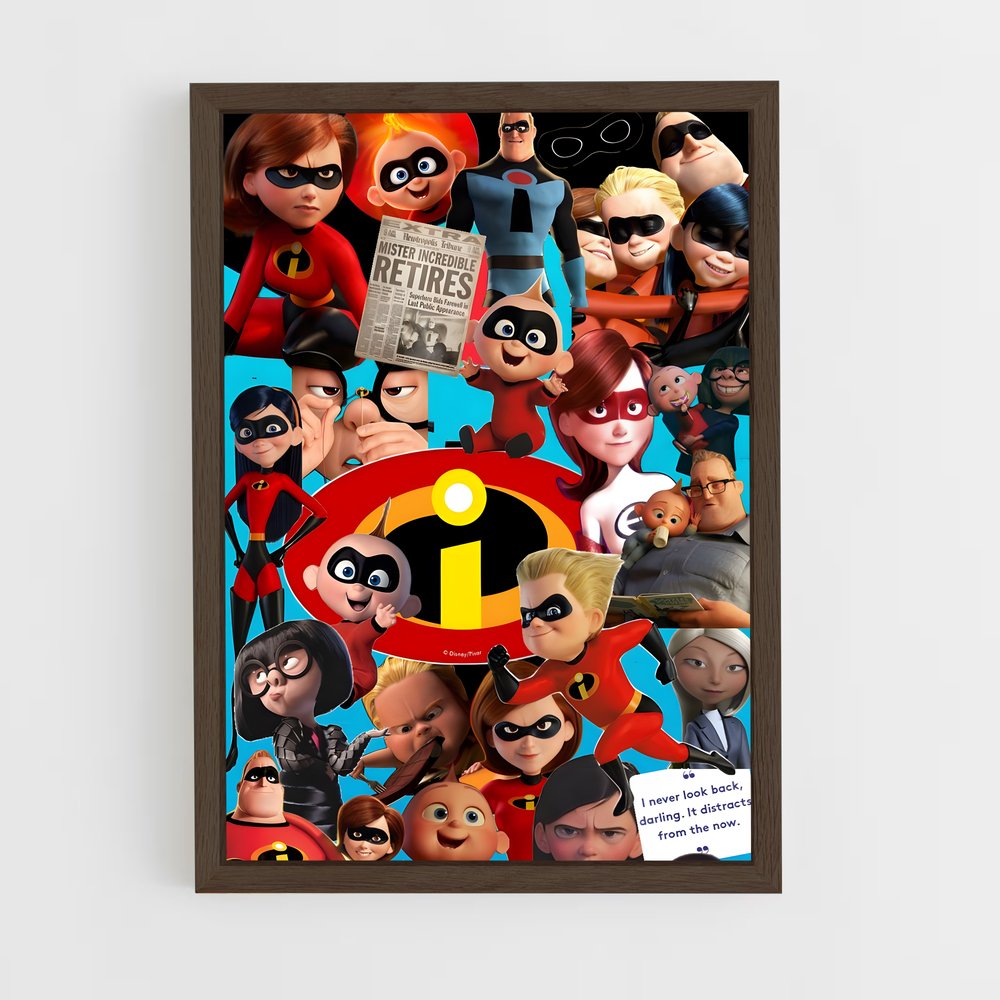 incredibles-7 cadre Bois foncé