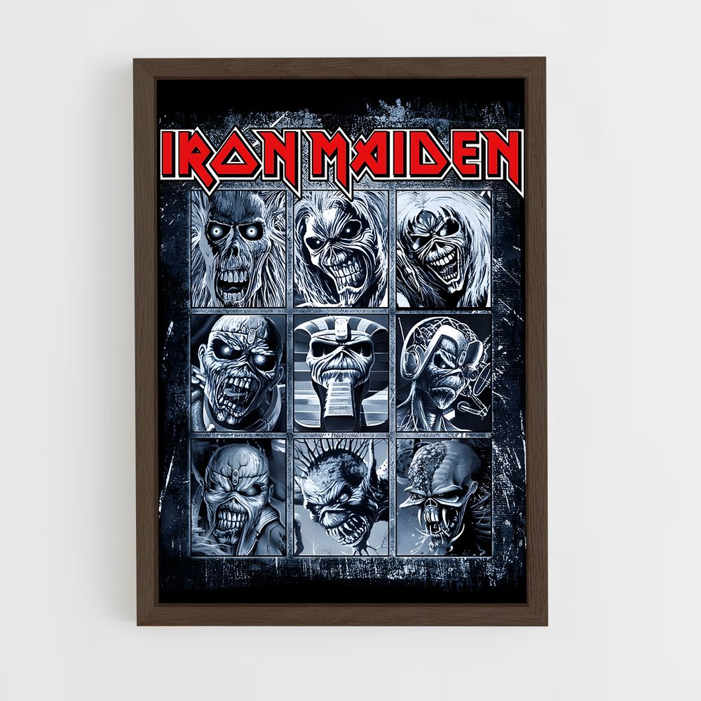 iron-maiden-15 cadre Bois foncé