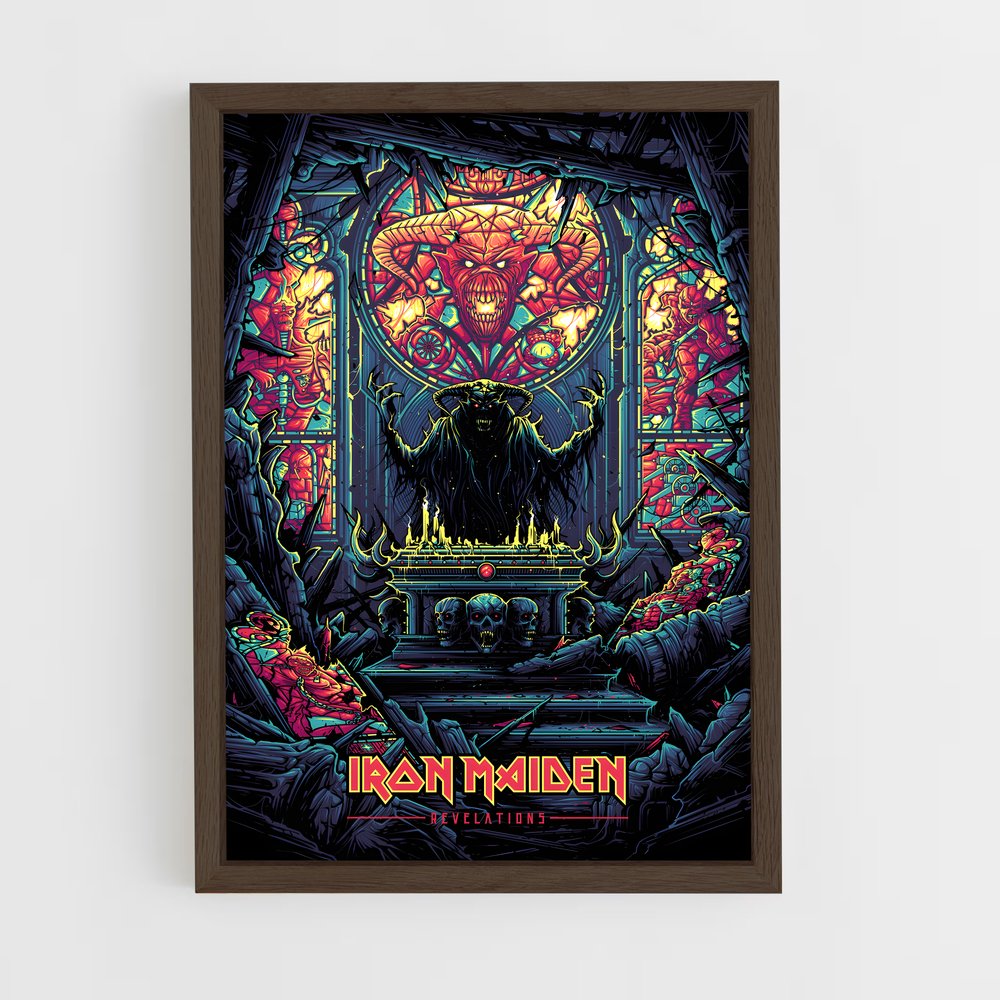 iron-maiden-3 cadre Bois foncé
