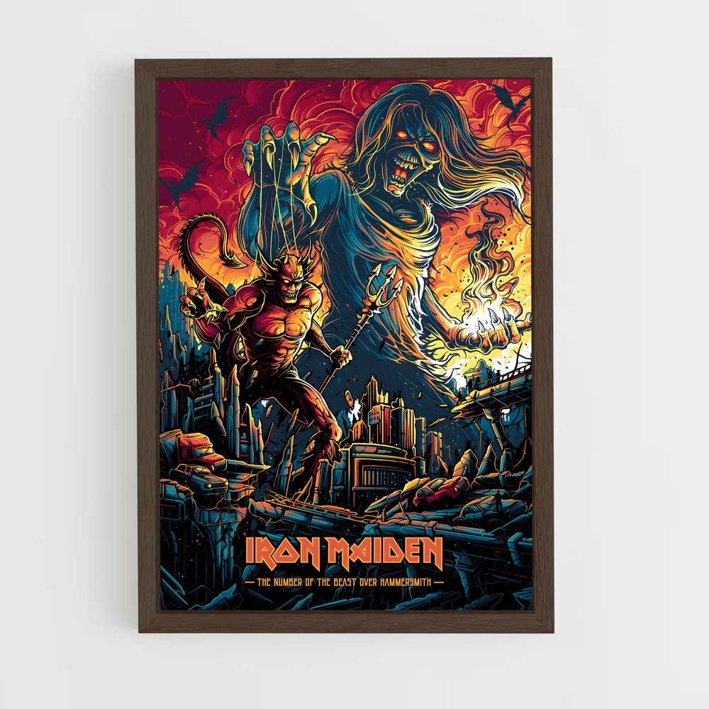 iron-maiden-9 cadre Bois foncé