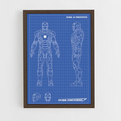 iron-man-6 cadre Bois foncé