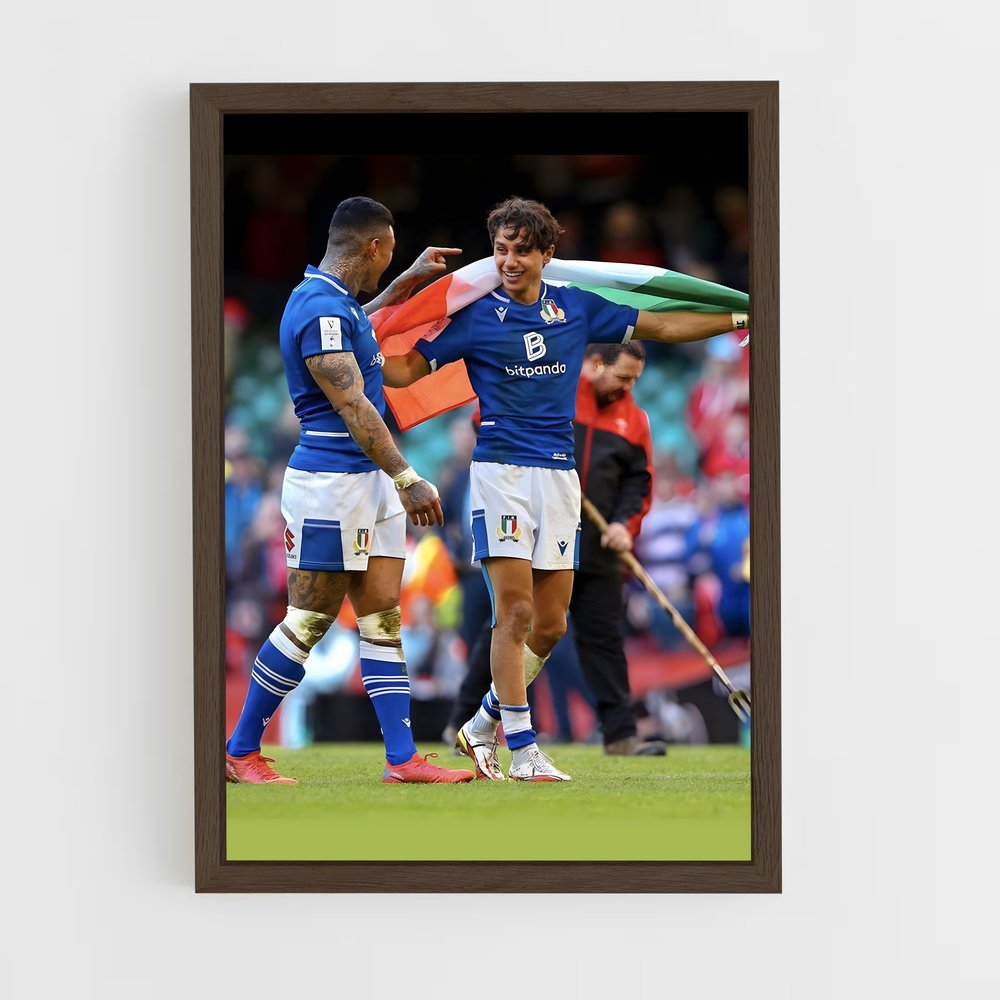 italia-rugby-2 cadre Bois foncé