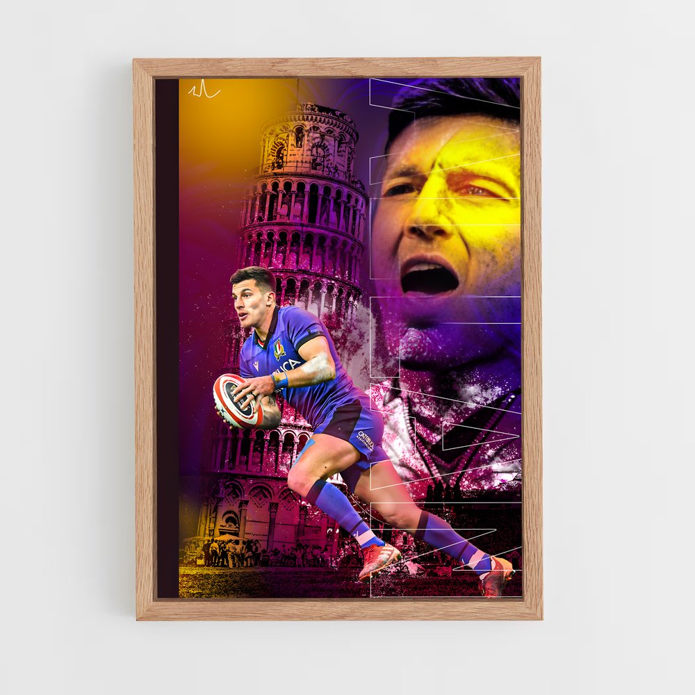 italia-rugby-6 cadre Bois clair