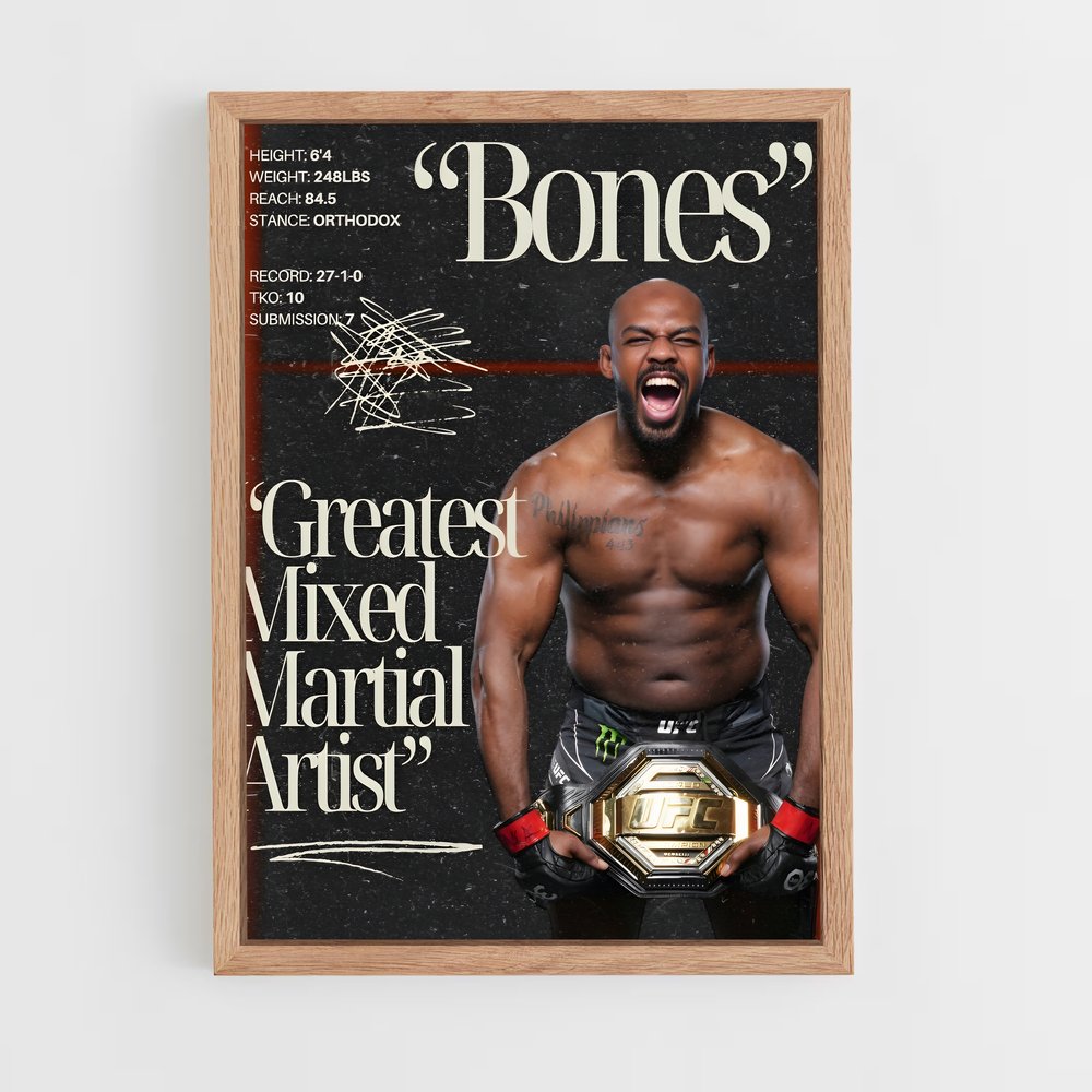 jon-jones-14 cadre Bois clair