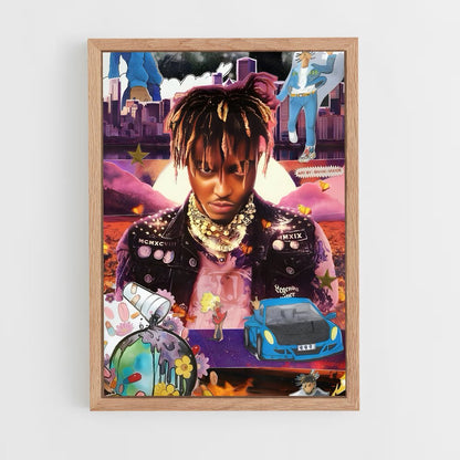 juice-wrld-4 cadre Bois clair