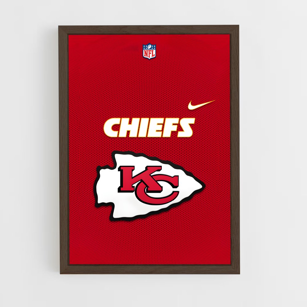 kansas-city-chiefs-4 cadre Bois foncé
