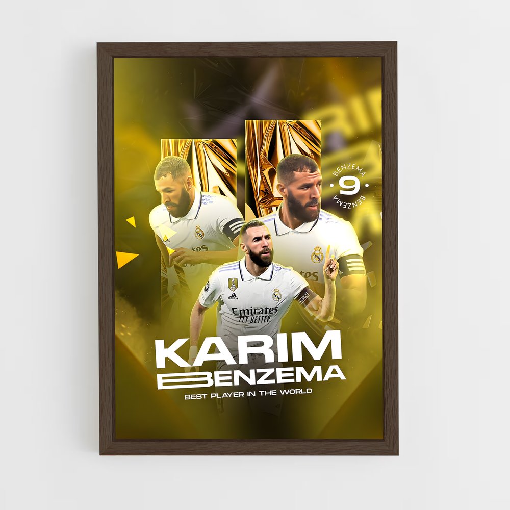 karim-benzema-1 cadre Bois foncé