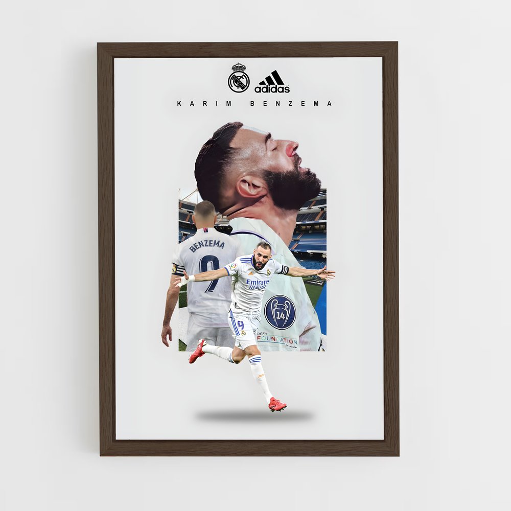 karim-benzema-10 cadre Bois foncé