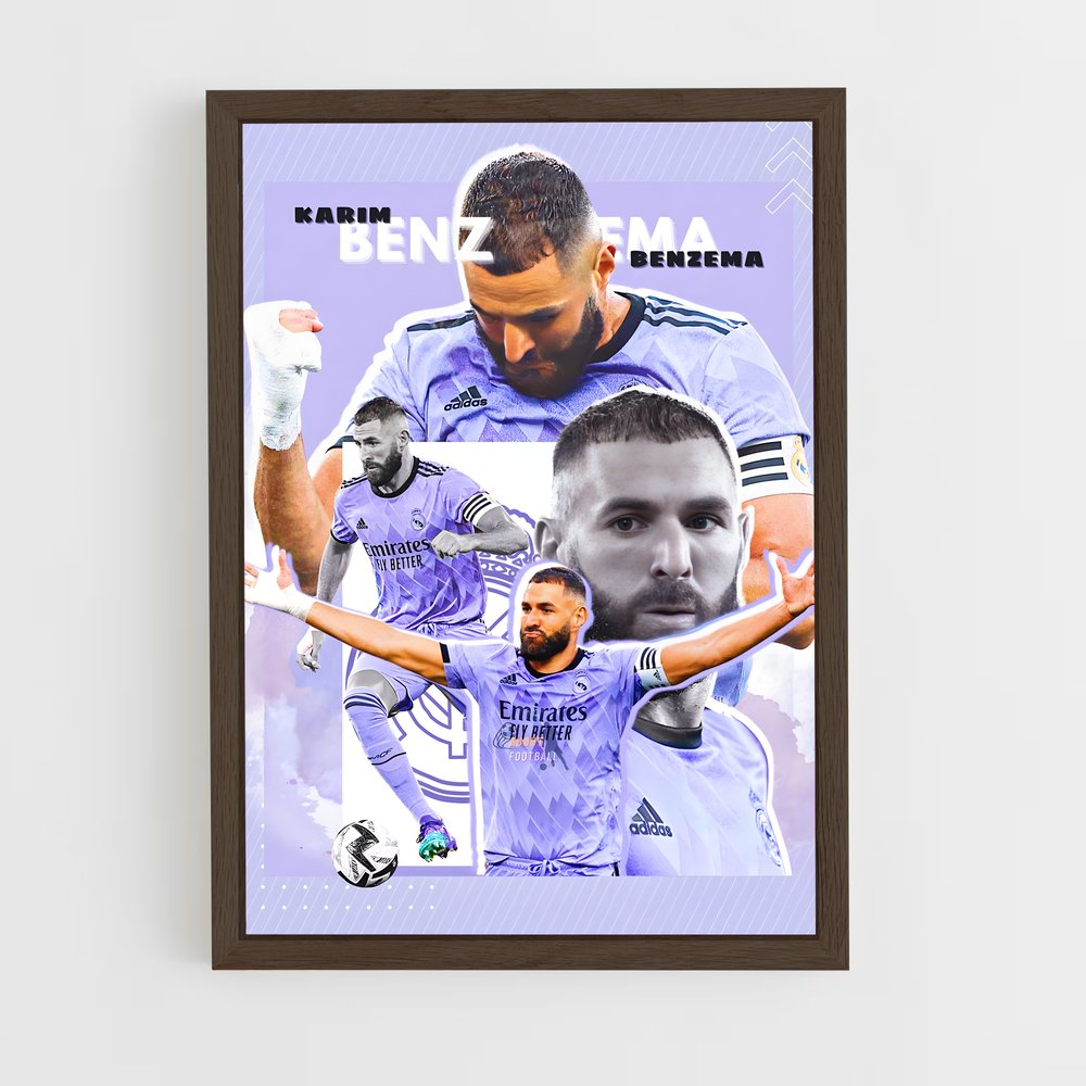 karim-benzema-11 cadre Bois foncé