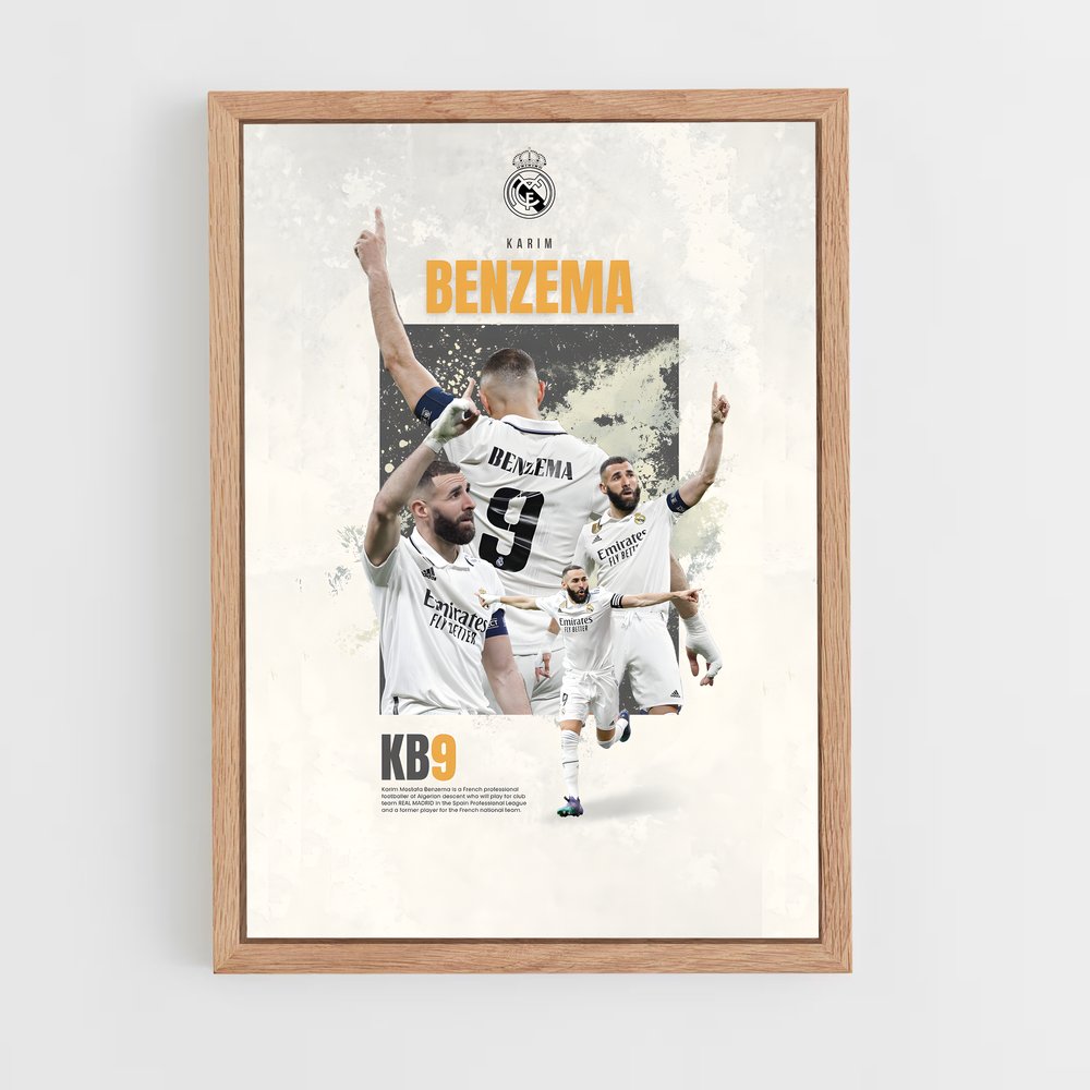karim-benzema-12 cadre Bois clair