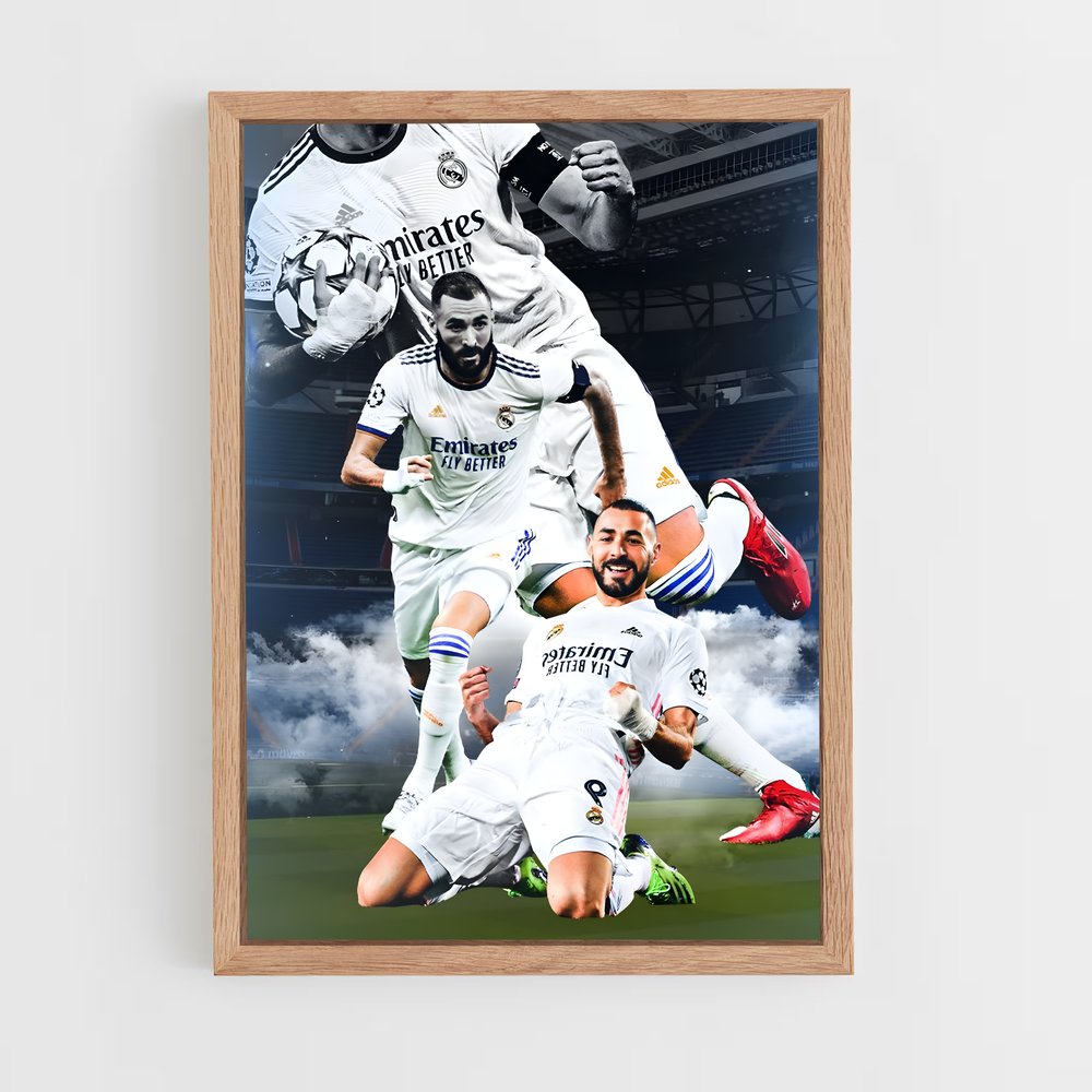 karim-benzema-17 cadre Bois clair