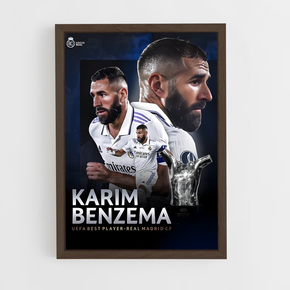 karim-benzema-8 cadre Bois foncé