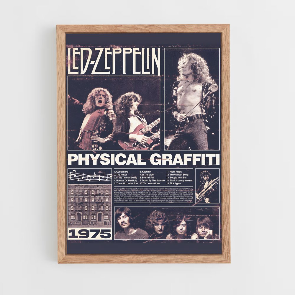 led-zeppelin-1 cadre Bois clair