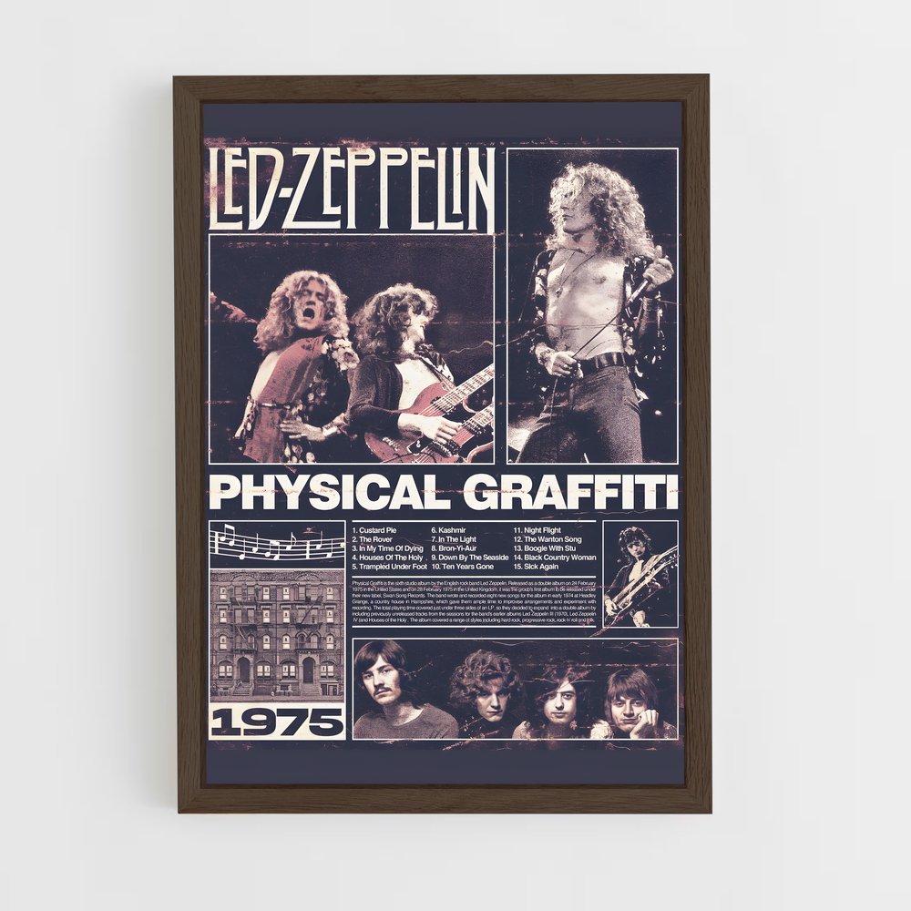 led-zeppelin-1 cadre Bois foncé