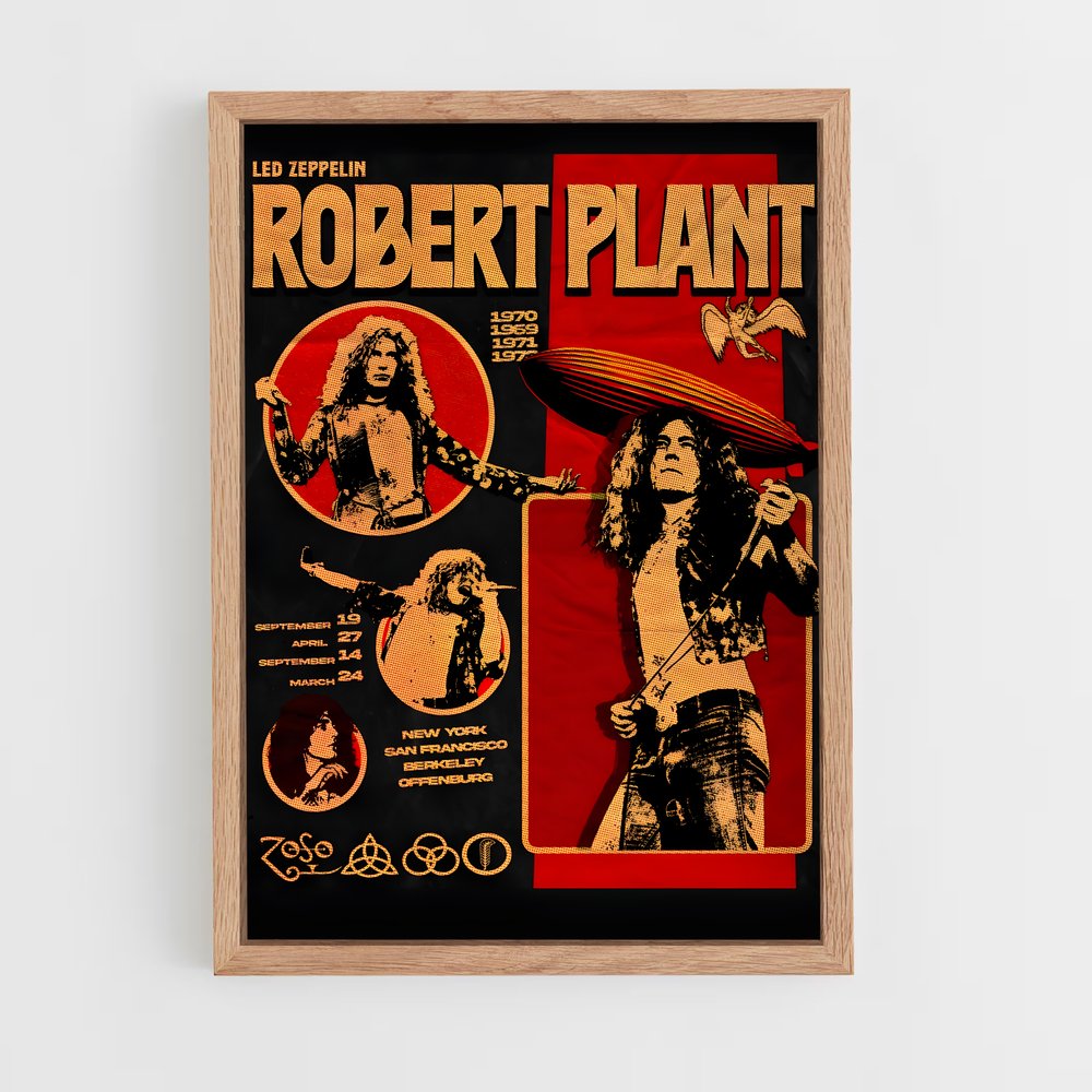 led-zeppelin-10 cadre Bois clair