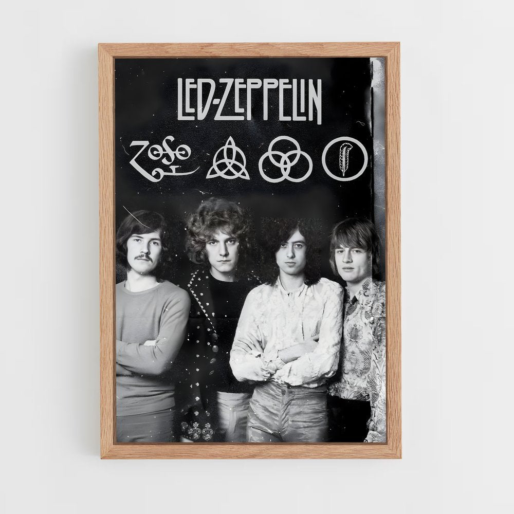 led-zeppelin-14 cadre Bois clair