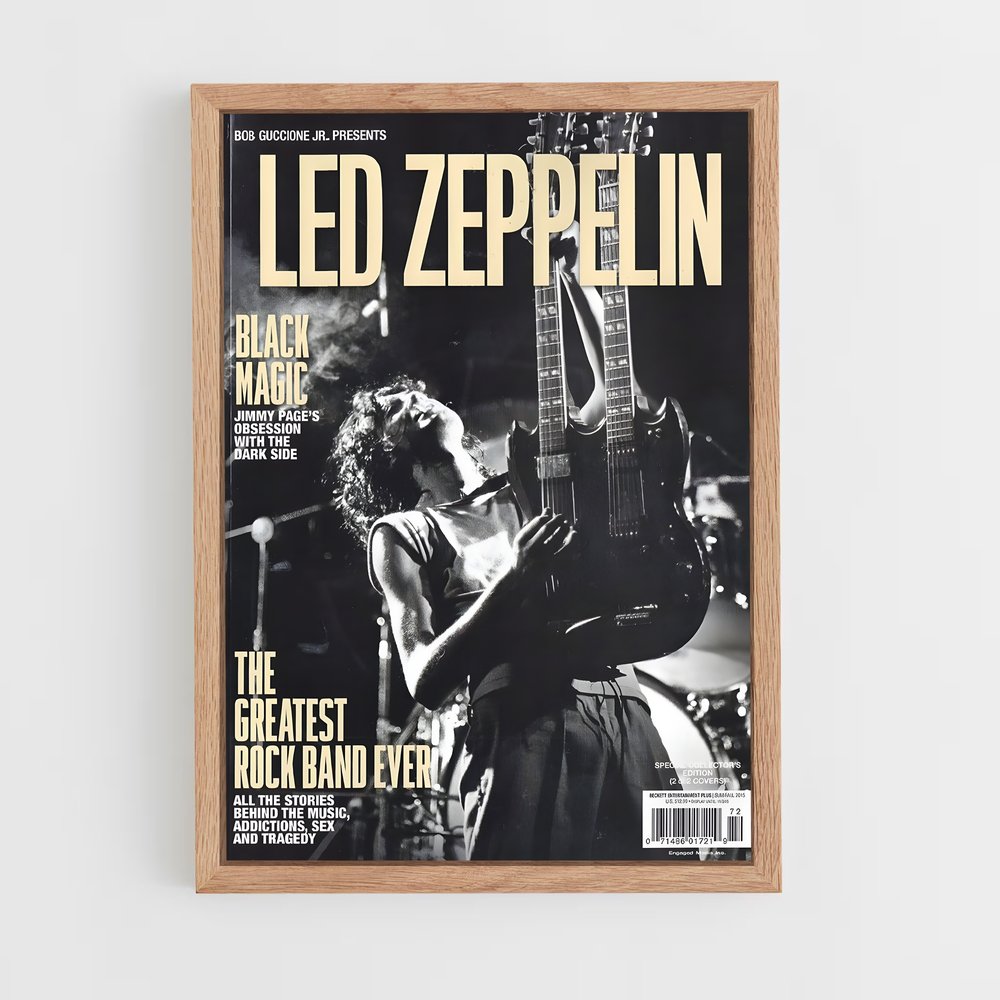 led-zeppelin-16 cadre Bois clair