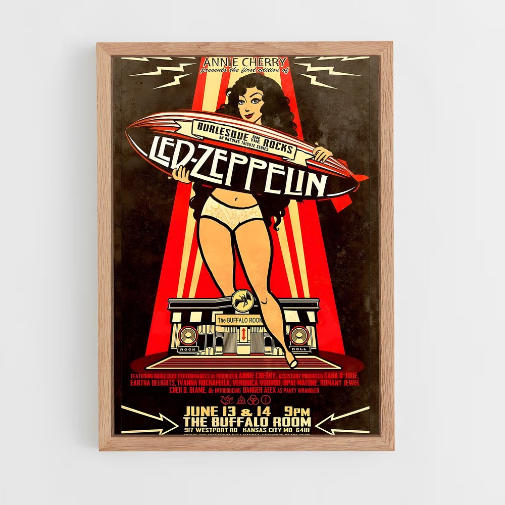 led-zeppelin-2 cadre Bois clair