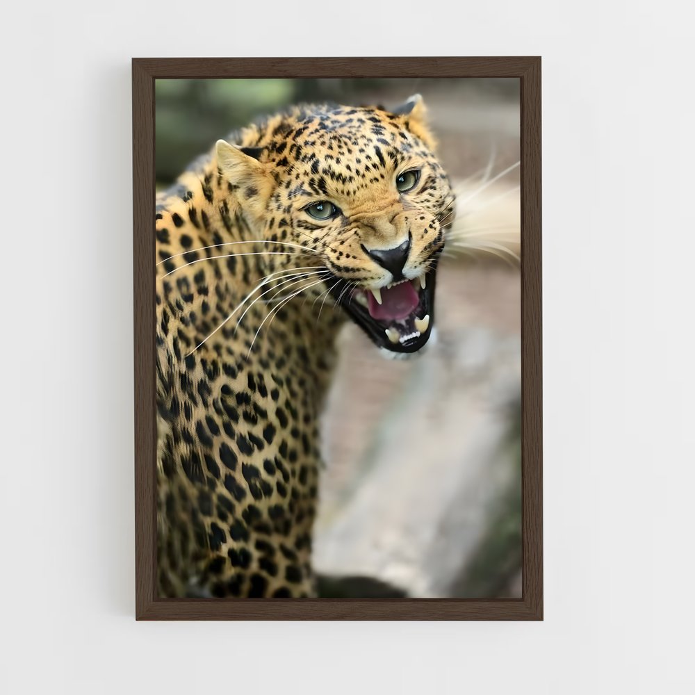leopard-5 cadre Bois foncé