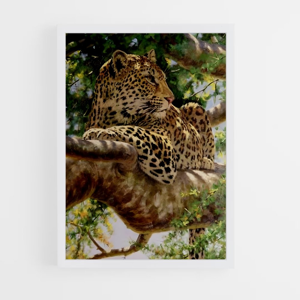 leopard-8 cadre Blanc