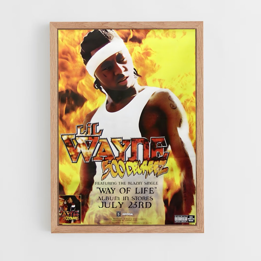lil-wayne-8 cadre Bois clair