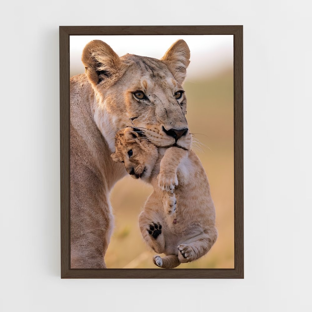 lion-1 cadre Bois foncé